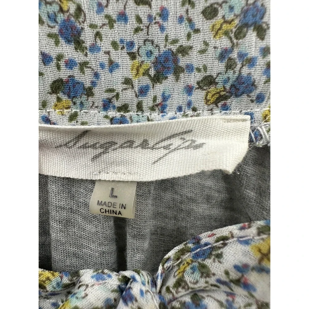 Sugarplum Floral‎ Ruffle Tie Front Cami Tank Top Women's Size Large